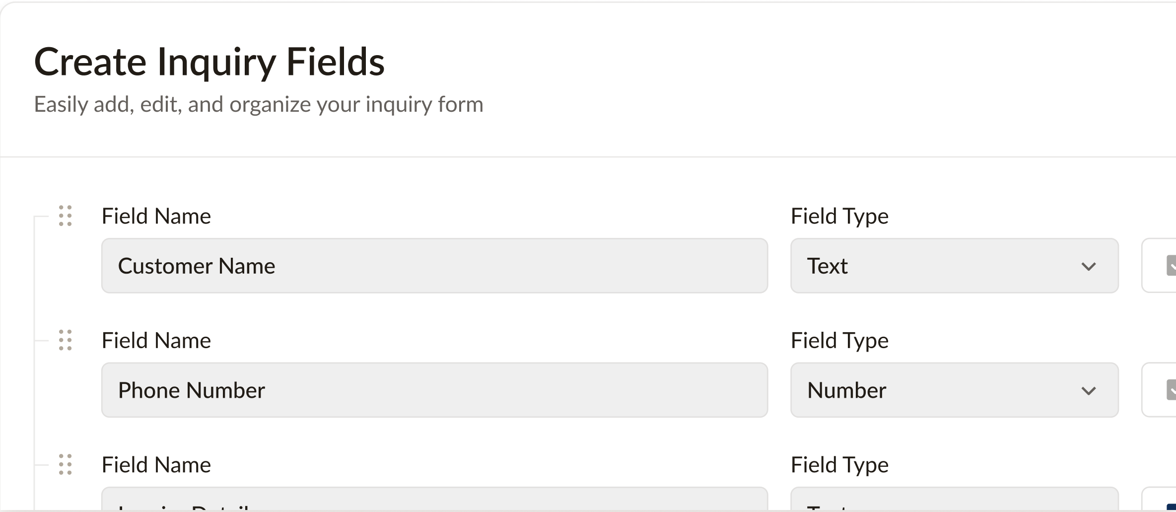 Custom Inquiry Fields